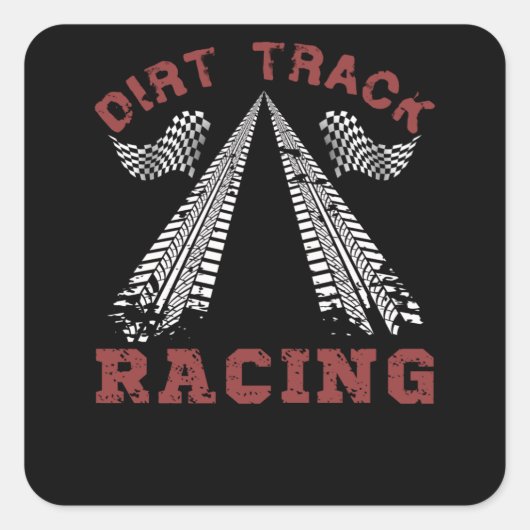 Dirt Track Racing - Sprint Car Fan Vierkante Sticker (Voorkant)