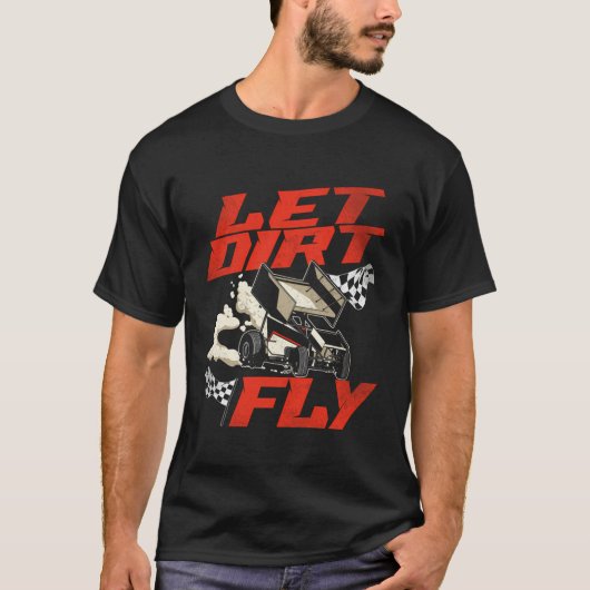 Dirt Track Racing Sprint Car T-shirt (Voorkant)