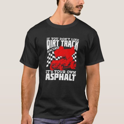 Dirt Track Racing Winged Sprint Car Premium T-shirt (Voorkant)
