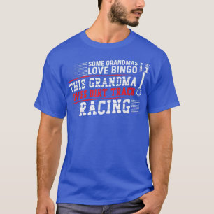 Dirt Track-rackgraafauto met wielrennen T-shirt