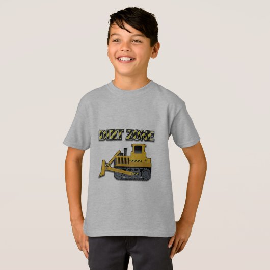 Dirt Zone (Bulldozer) - Kinderen Basic T-Shirt (Voorkant volledig)