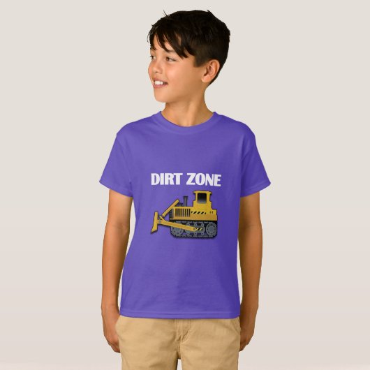 Dirt Zone (Bulldozer) - Kinderen Basic T-Shirt (Voorkant volledig)