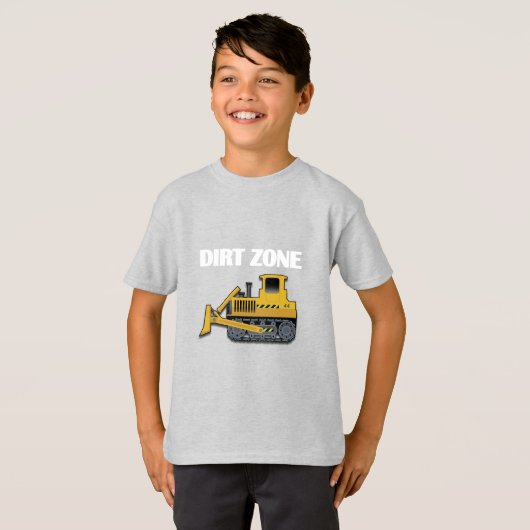 Dirt Zone (Bulldozer) - Kinderen Basic T-Shirt (Voorkant volledig)