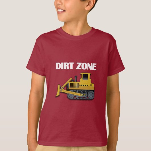 Dirt Zone (Bulldozer) - Kinderen Basic T-Shirt (Voorkant)