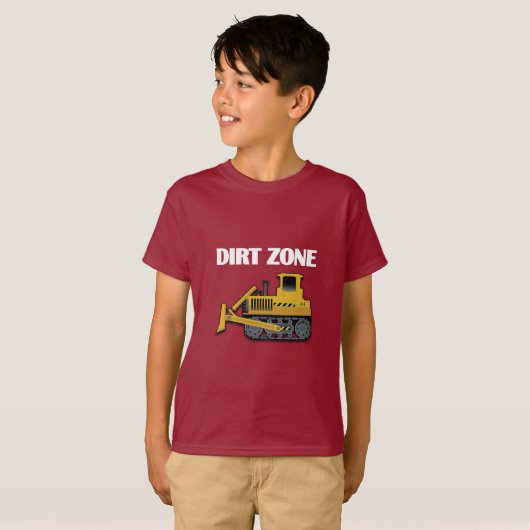 Dirt Zone (Bulldozer) - Kinderen Basic T-Shirt (Voorkant volledig)