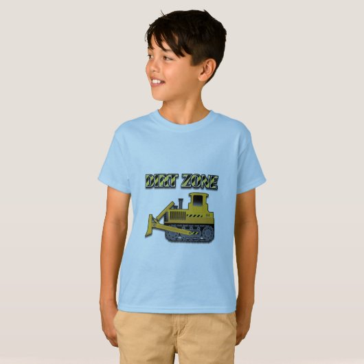 Dirt Zone (Bulldozer) - Kinderen Basic T-Shirt (Voorkant volledig)