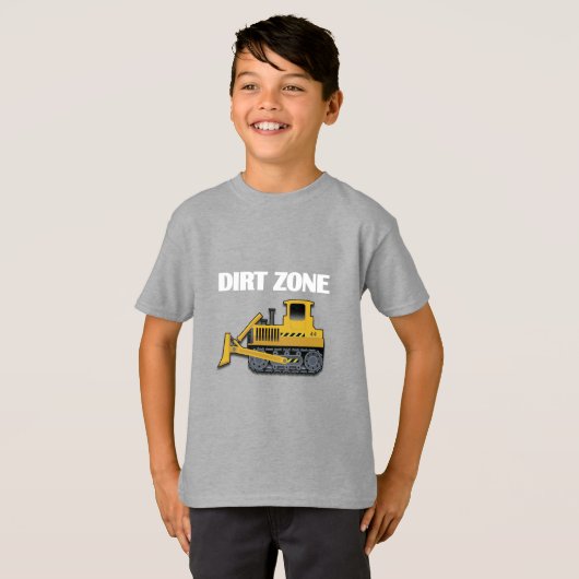 Dirt Zone (Bulldozer) - Kinderen Basic T-Shirt (Voorkant volledig)