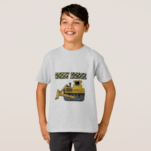Dirt Zone (Bulldozer) - Kinderen Basic T-Shirt (Voorkant volledig)