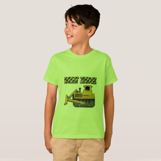 Dirt Zone (Bulldozer) - Kinderen Basic T-Shirt (Voorkant volledig)