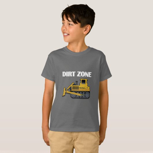 Dirt Zone (Bulldozer) - Kinderen Basic T-Shirt (Voorkant volledig)