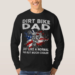 Dirtbike Motocross Dirt bike dad MX US Flag T-shirt