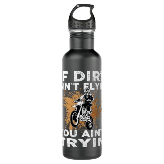 Dirtbike Motocross MX als vuil in je gezicht Waterfles (Voorkant)