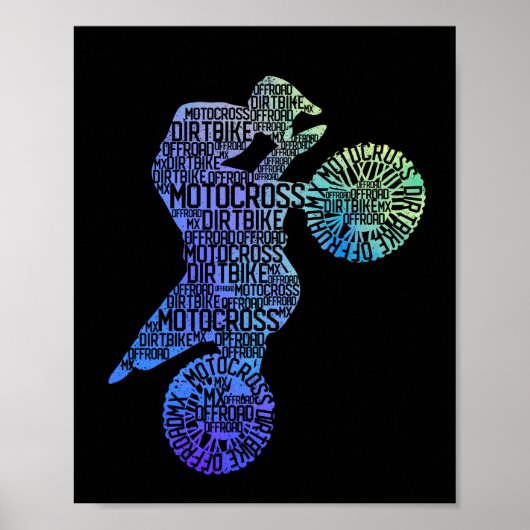 Dirtbike Motocross-vorm MX Dirt Bike Rider Moto Poster (Voorkant)