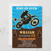 Dirtbike-verjaardagsuitnodiging Op feestdag Kaart (Voorkant)