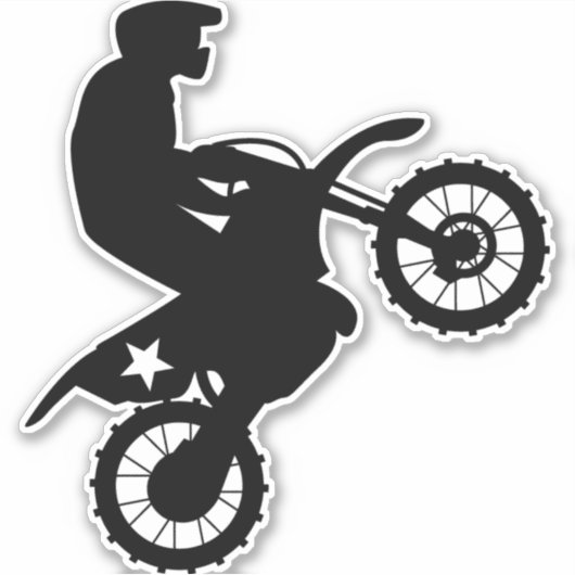 DIRTBIKER MOTORCYCLUS STICKER DECAL (Voorkant)