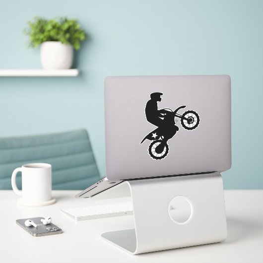 DIRTBIKER MOTORCYCLUS STICKER DECAL (Laptop op bureau)