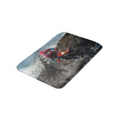 Dirte fietserrider gooit kussen badmat (Gekanteld)