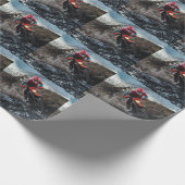 Dirte fietserrider gooit kussen cadeaupapier (Hoek)