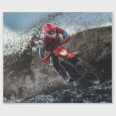 Dirte fietserrider gooit kussen cadeaupapier (Vlak)