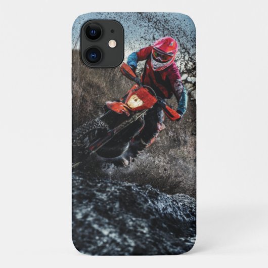 Dirte fietserrider gooit kussen Case-Mate iPhone case (Achterkant)