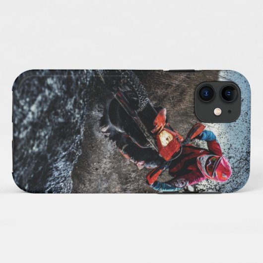 Dirte fietserrider gooit kussen Case-Mate iPhone case (Achterkant (horizontaal))