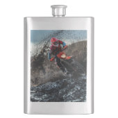 Dirte fietserrider gooit kussen flacon (Voorkant)