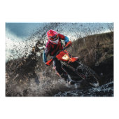 Dirte fietserrider gooit kussen foto afdruk (Voorkant)