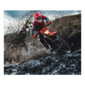 Dirte fietserrider gooit kussen foto afdruk (Voorkant)