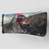 Dirte fietserrider gooit kussen golfheadcover (Voorkant)