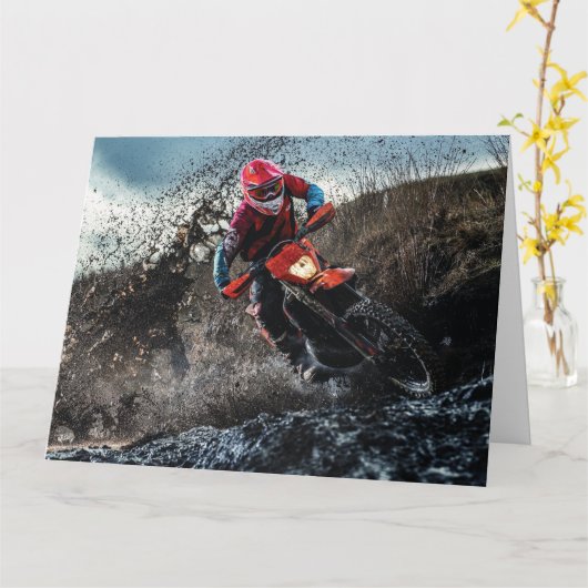 Dirte fietserrider gooit kussen kaart (Gele Bloem)