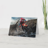 Dirte fietserrider gooit kussen kaart (Voorkant)