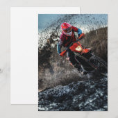 Dirte fietserrider gooit kussen kaart (Voorkant / Achterkant)
