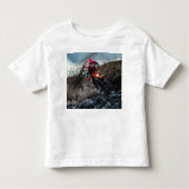 Dirte fietserrider gooit kussen kinder shirts (Voorkant)