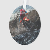 Dirte fietserrider gooit kussen ornament (voorkant)