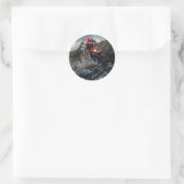 Dirte fietserrider gooit kussen ronde sticker (Tas)