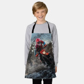 Dirte fietserrider gooit kussen schort (Gedragen)