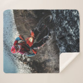 Dirte fietserrider gooit kussen sherpa deken (Voorkant (horizontaal))