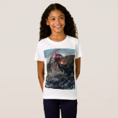 Dirte fietserrider gooit kussen t-shirt (Voorkant volledig)