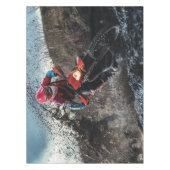 Dirte fietserrider gooit kussen tafelkleed (Voorkant)