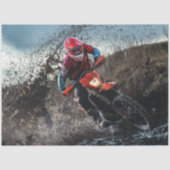 Dirte fietserrider gooit kussen tissuepapier (Voorkant)