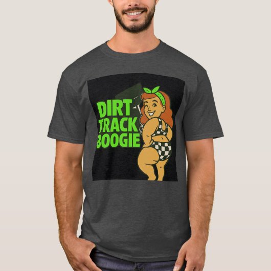Dirtrack Boogie Neon Racer vintage T-shirt (Voorkant)