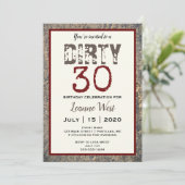 Dirty 30 30th Birthday Kaart (Staand voorkant)