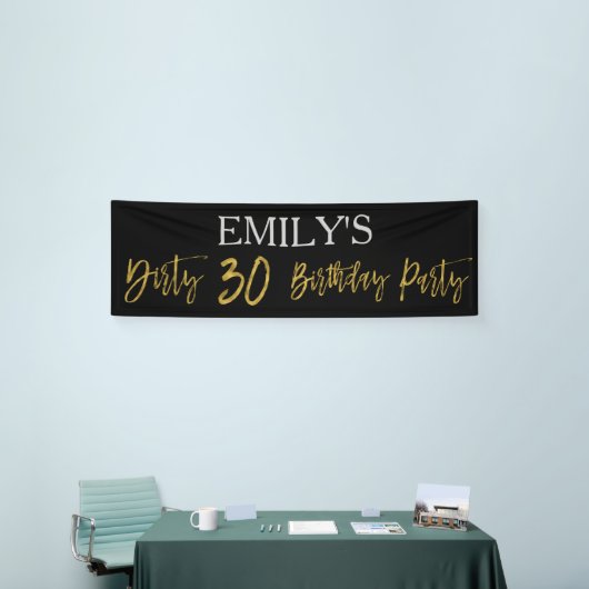 Dirty 30 aankondigingspartij banner (Beurs)
