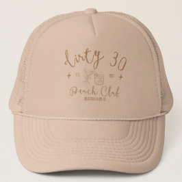 Dirty 30 Beach Club - Tan Text Trucker Pet
