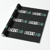 Dirty 30 Birthday Party Blauwgroen Blue Cadeaupapier (Uitgerold)