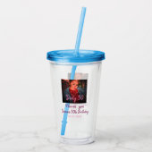 Dirty 30 Birthday voeg naam toe roze voeg foto dat Acryl Drinkbeker (Achterkant)