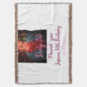 Dirty 30 Birthday voeg naam toe roze voeg foto dat Deken (Voorkant Verticaal)