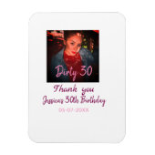 Dirty 30 Birthday voeg naam toe roze voeg foto dat Magneet (Verticaal)