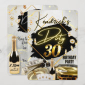 Dirty 30 Black & Gold Casino Sports Car Luxury Kaart (Voorkant / Achterkant)