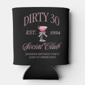 Dirty 30 Coquette Martini & Bow Verjaardag Blikjeskoeler (Achterkant)